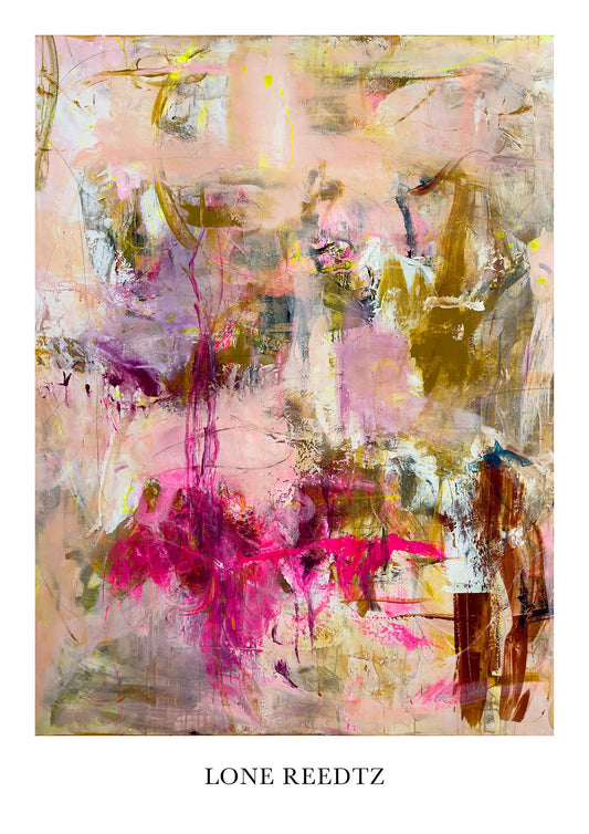 Livets dans – Abstrakt kunsttryk af Lone Reedtz by Lone Reedtz , Abstrakt ekspressiv kunstplakat Kunsttryk