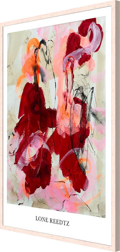 Hearts without borders – Abstrakt kunsttryk af Lone Reedtz by Lone Reedtz , Abstrakt ekspressiv kunstplakat