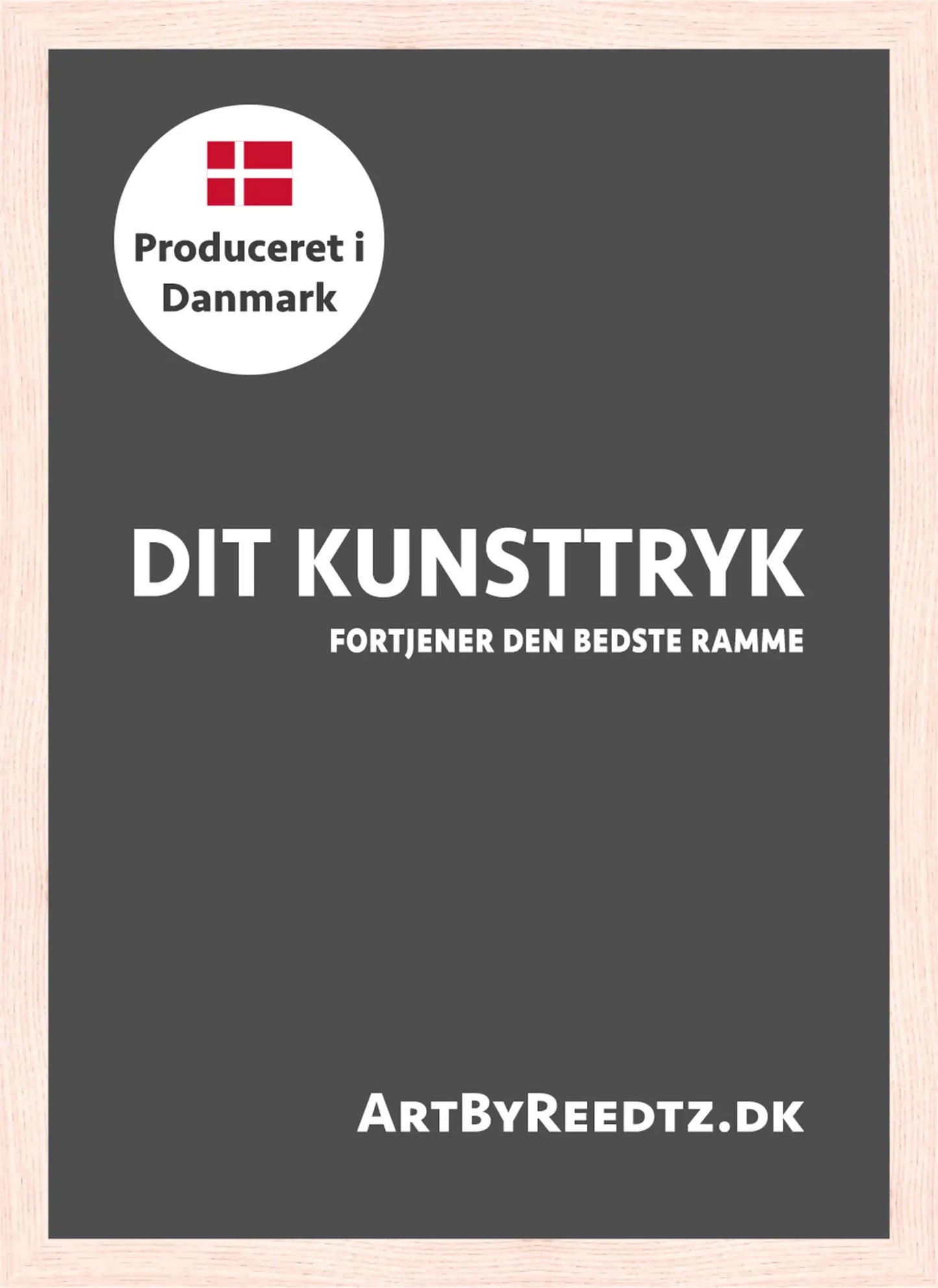 Ramme i massivt egetræ med refleksfrit museumsglas by Lone Reedtz , Abstrakt ekspressiv kunstplakat 30 x 21 cm (A4)