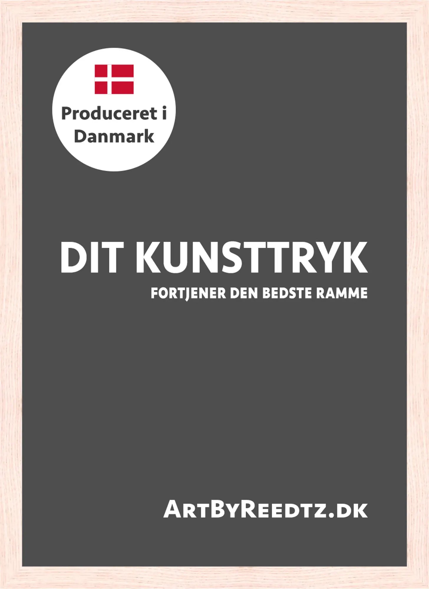 Ramme i massivt egetræ med refleksfrit museumsglas by Lone Reedtz , Abstrakt ekspressiv kunstplakat 30 x 21 cm (A4)