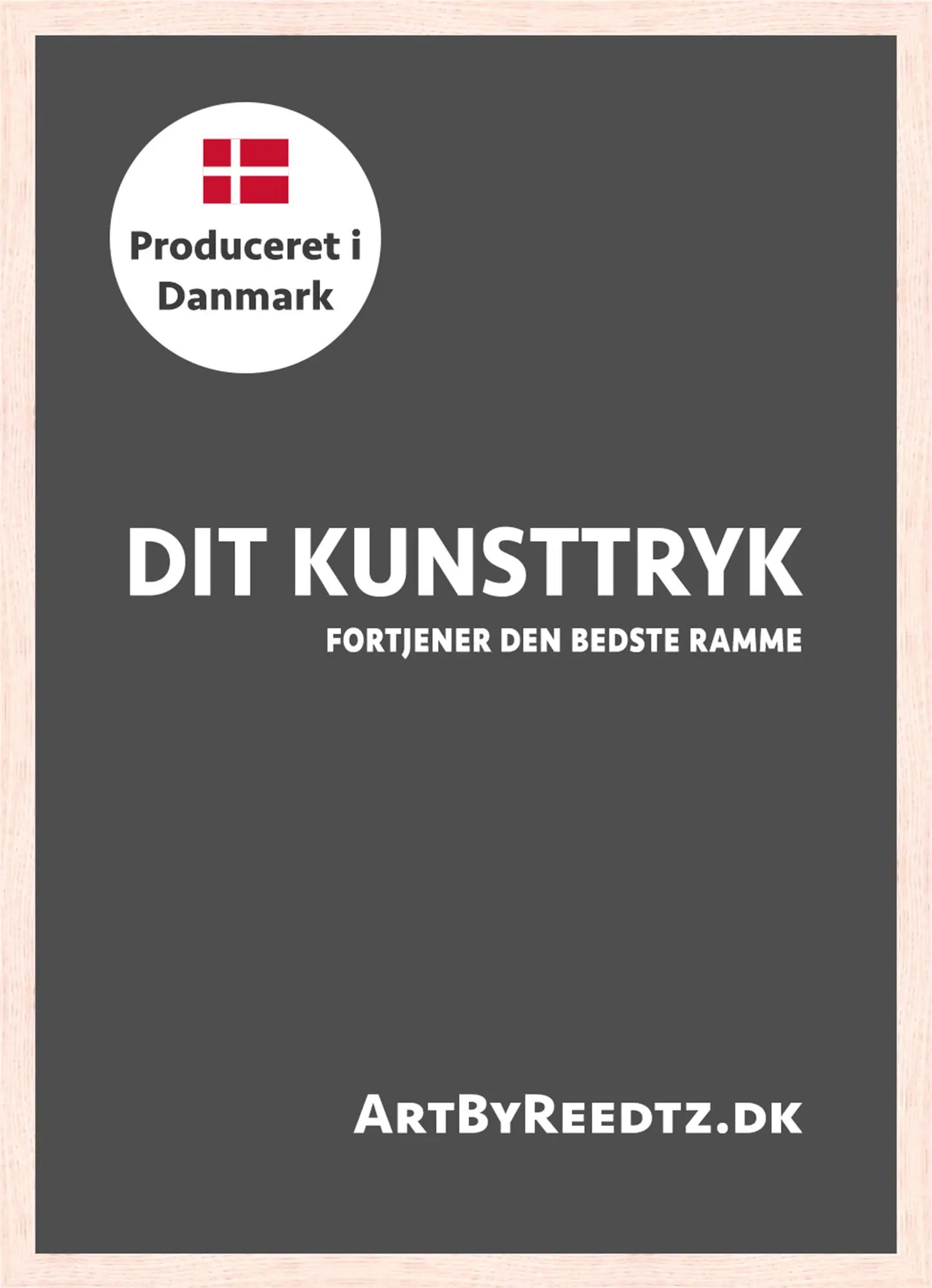 Ramme i massivt egetræ med refleksfrit museumsglas by Lone Reedtz , Abstrakt ekspressiv kunstplakat 42 x 30 cm (A3)