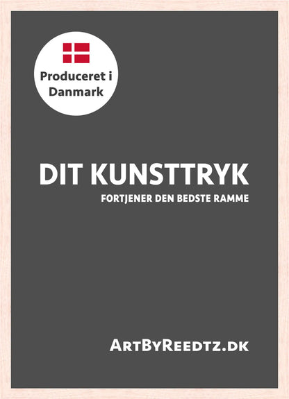 Ramme i massivt egetræ med refleksfrit museumsglas by Lone Reedtz , Abstrakt ekspressiv kunstplakat 42 x 30 cm (A3)