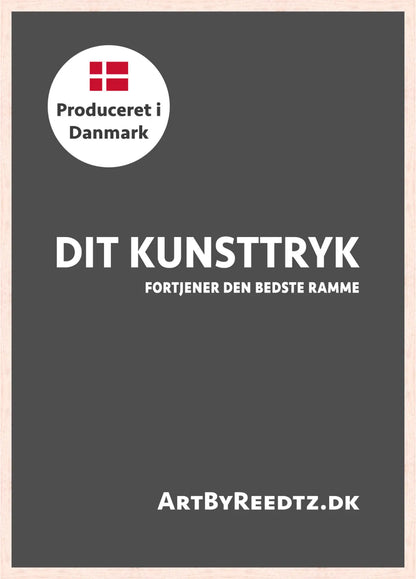 Ramme i massivt egetræ med refleksfrit museumsglas by Lone Reedtz , Abstrakt ekspressiv kunstplakat