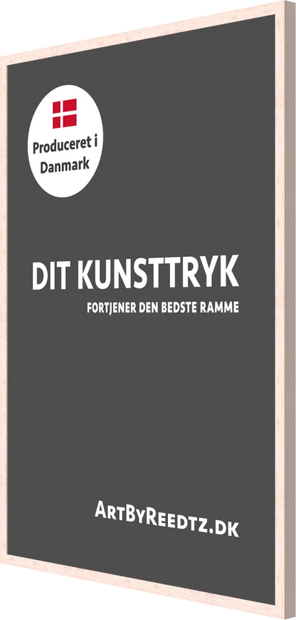 Ramme i massivt egetræ med refleksfrit museumsglas by Lone Reedtz , Abstrakt ekspressiv kunstplakat