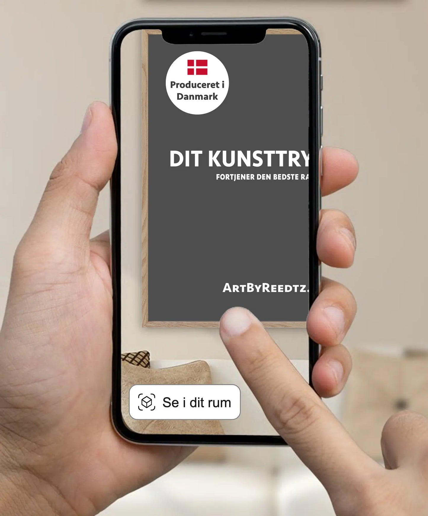 Ramme i massivt egetræ med refleksfrit museumsglas by Lone Reedtz , Abstrakt ekspressiv kunstplakat