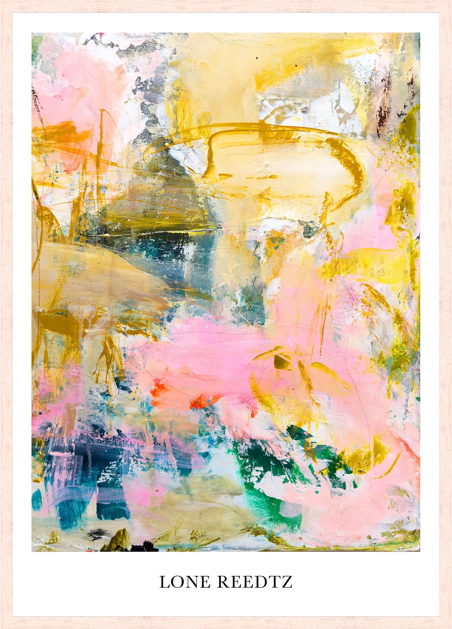 Stille sol – Abstrakt kunsttryk af Lone Reedtz by Lone Reedtz , Abstrakt ekspressiv kunstplakat