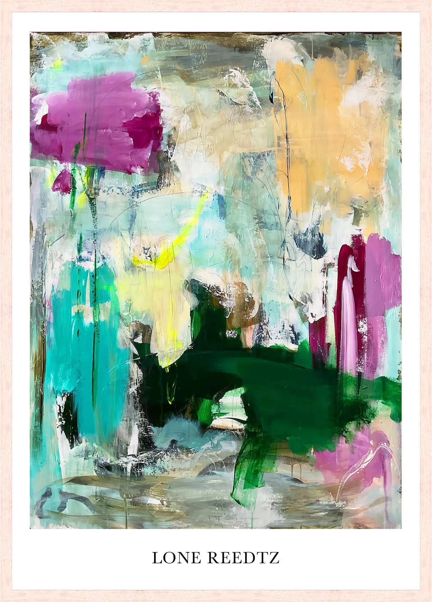 The entrance – Abstrakt kunsttryk af Lone Reedtz by Lone Reedtz , Abstrakt ekspressiv kunstplakat