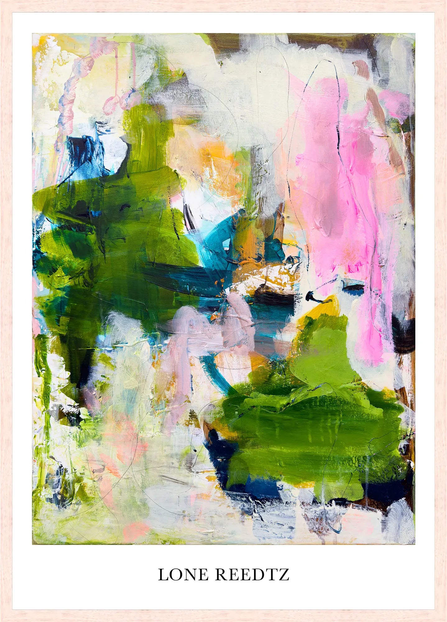 Vild Blomst – Abstrakt kunsttryk af Lone Reedtz by Lone Reedtz , Abstrakt ekspressiv kunstplakat