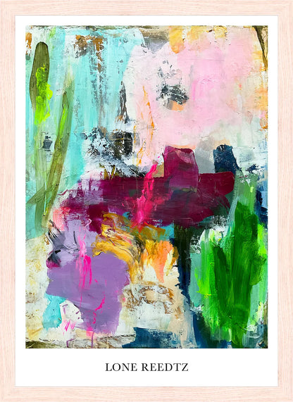 Warm beauty – Abstrakt kunsttryk af Lone Reedtz by Lone Reedtz , Abstrakt ekspressiv kunstplakat 30 x 21 cm (A4) Kunsttryk + Ramme