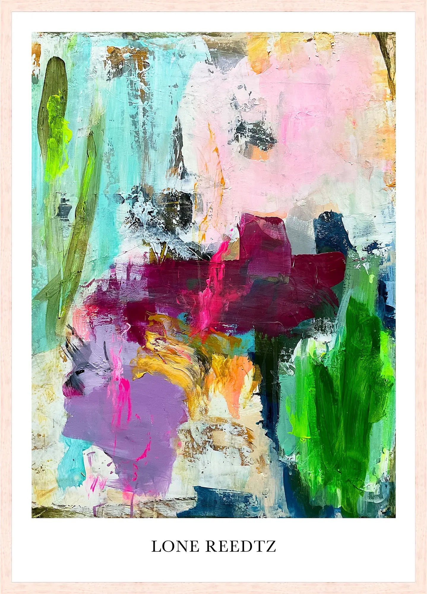 Warm beauty – Abstrakt kunsttryk af Lone Reedtz by Lone Reedtz , Abstrakt ekspressiv kunstplakat