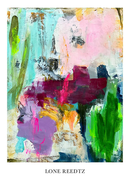 Warm beauty – Abstrakt kunsttryk af Lone Reedtz by Lone Reedtz , Abstrakt ekspressiv kunstplakat Kunsttryk